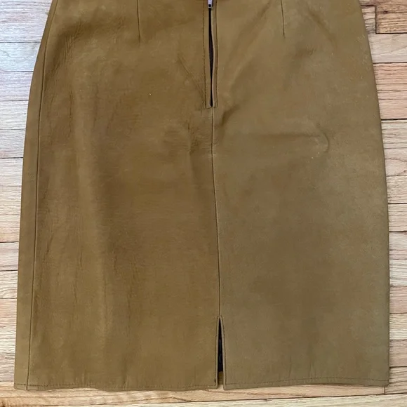 Vintage Tan Leather Skirt - Picture 7 of 13